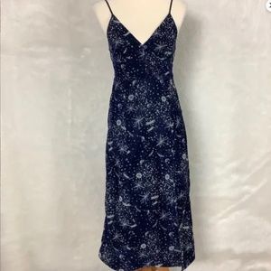 Urban Outfitters Blue Velvet Sleeveless Rooftop Constellation Dress